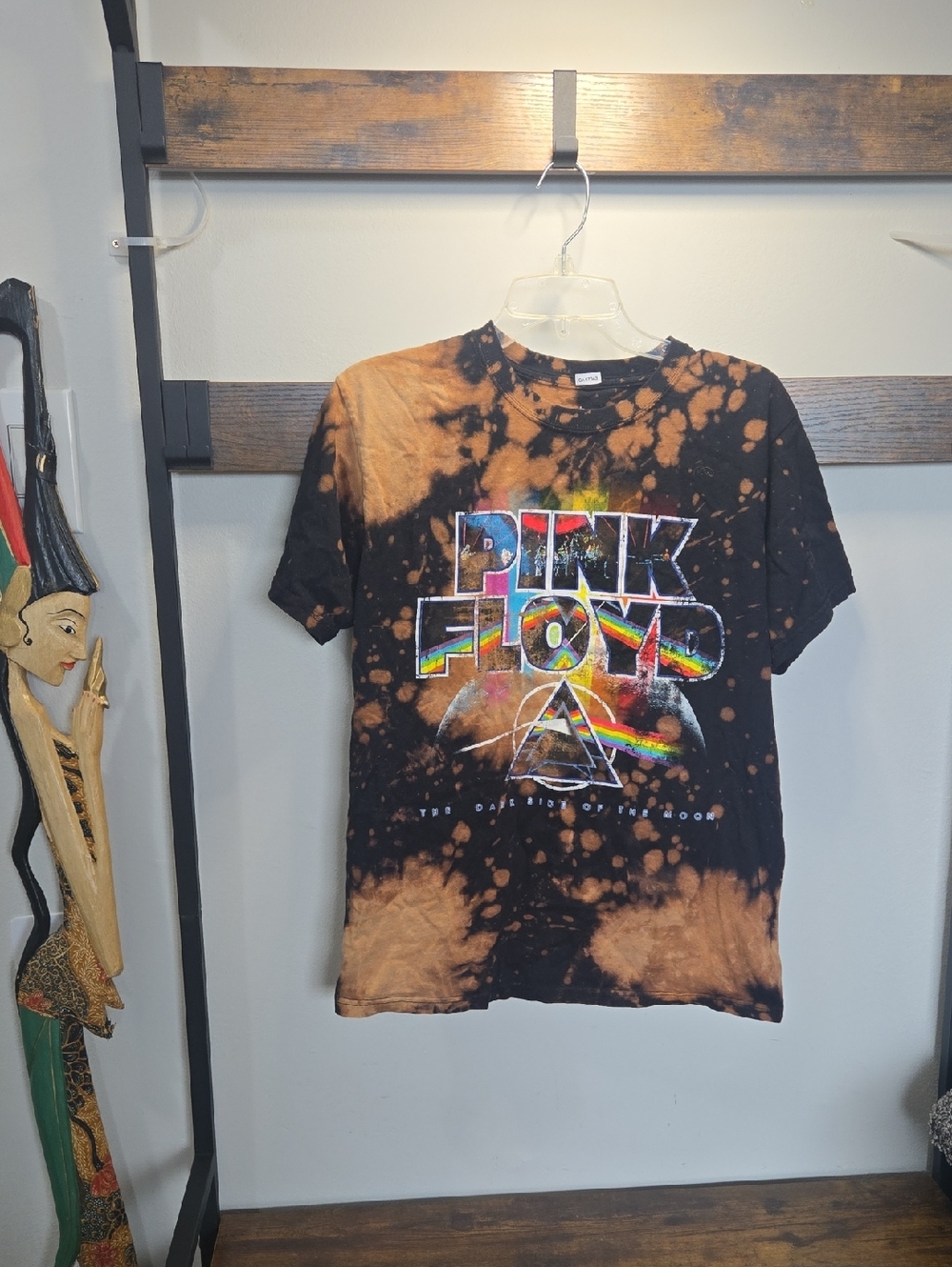 Pink Floyd Black and Orange Tie-Dye Graphic Tee